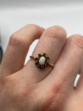 Load image into Gallery viewer, 9ct gold opal and sapphire ring
