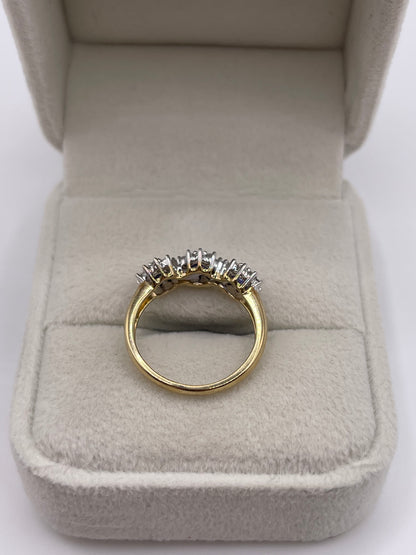 9ct gold tanzanite and diamond ring