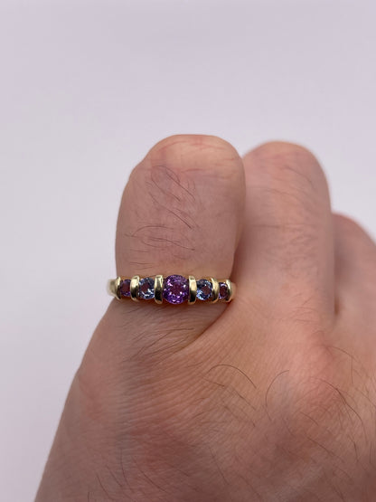 9ct gold amethyst and tanzanite ring