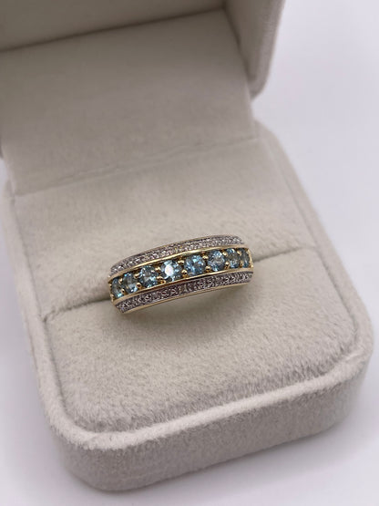 9ct gold topaz and diamond ring