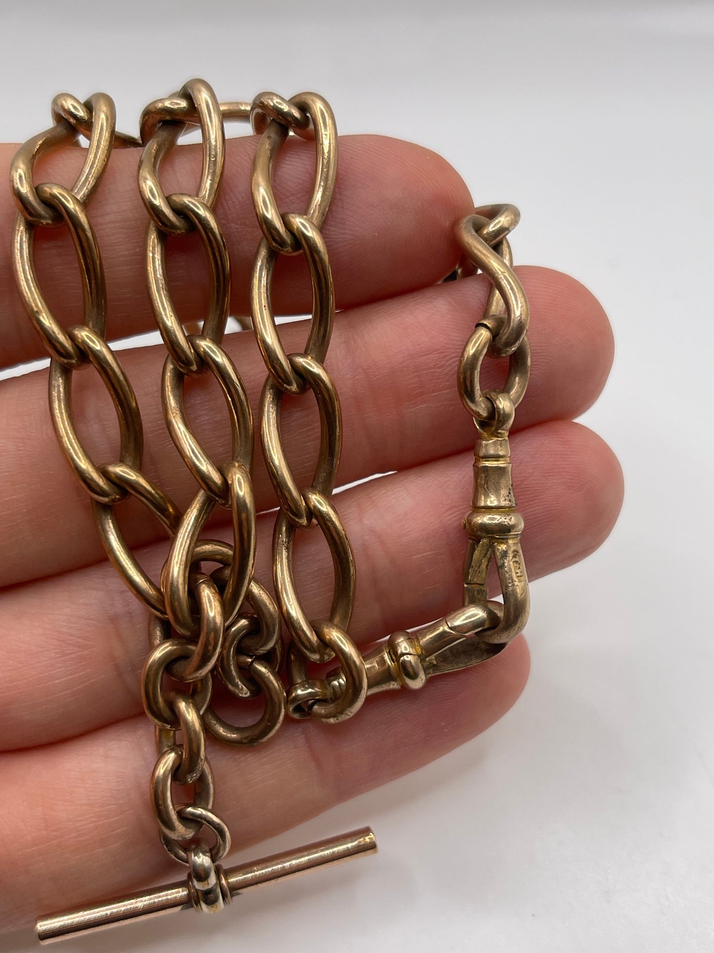Rolled gold double Albert chain