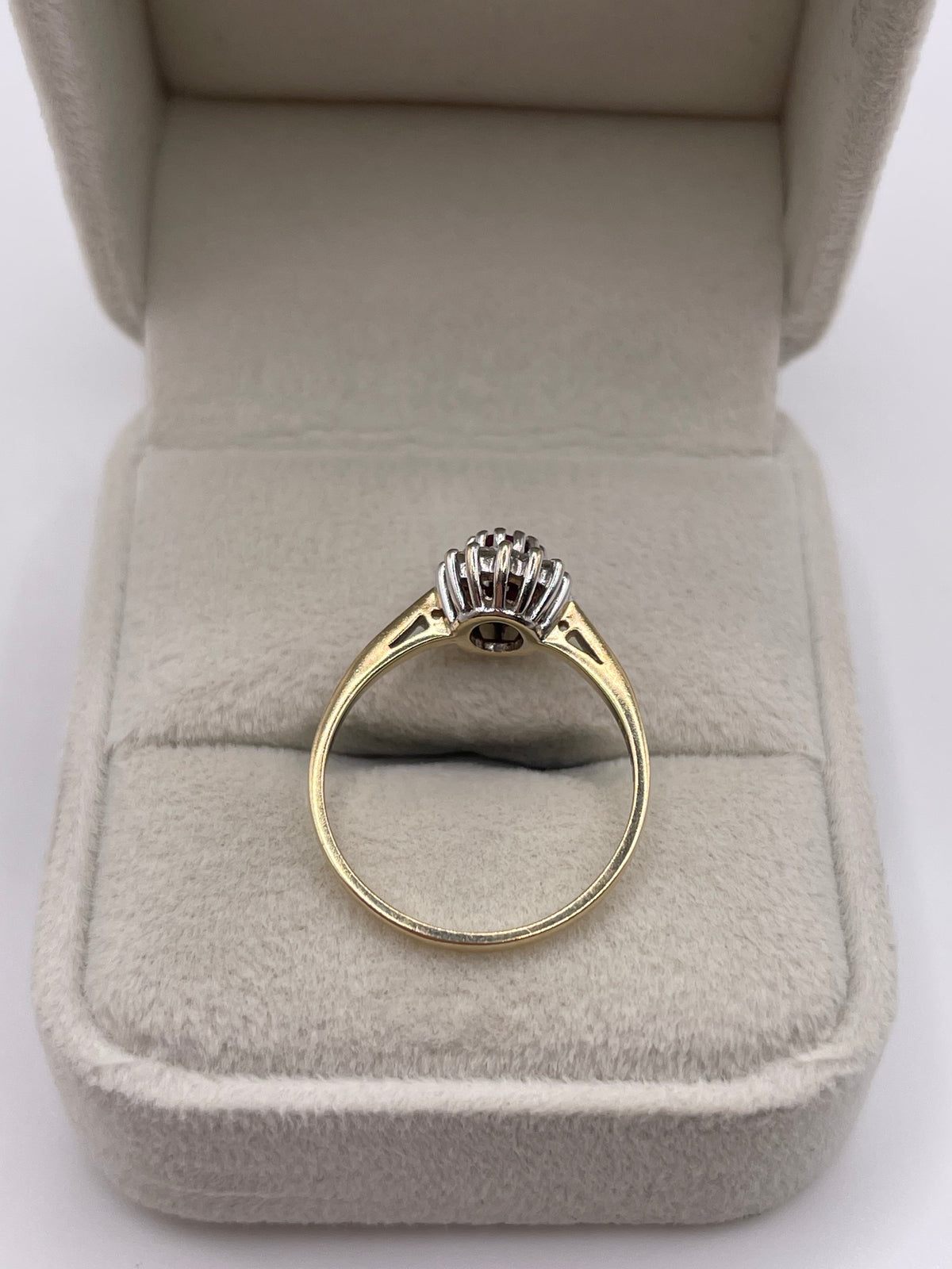 9ct gold ruby and diamond ring