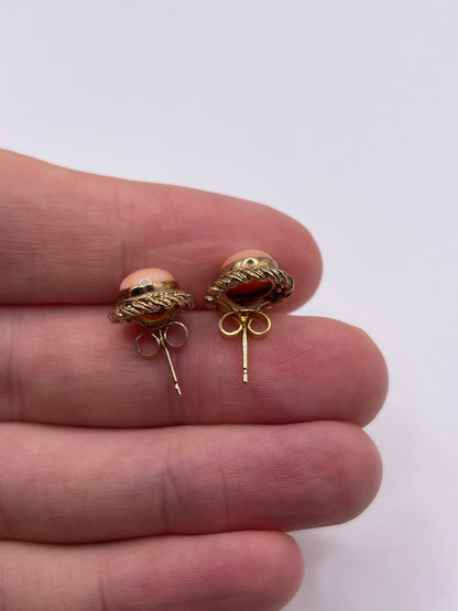 9ct gold coral earrings
