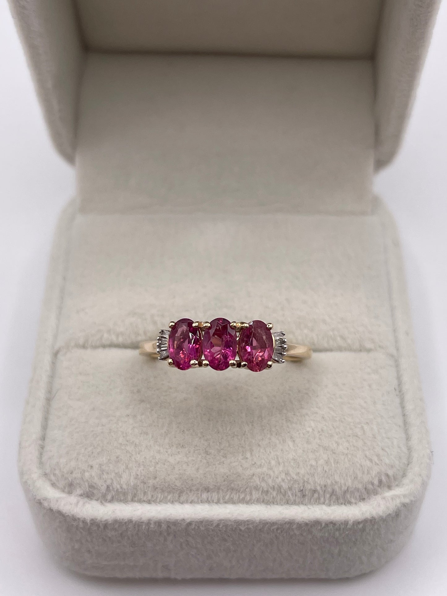 9ct gold tourmaline and diamond ring