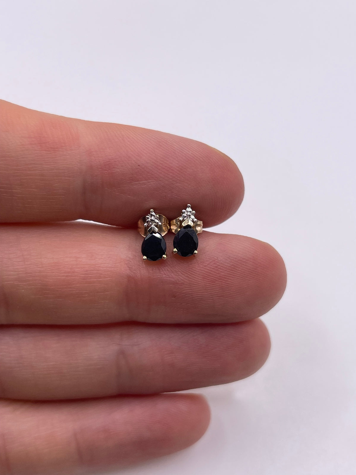 9ct gold sapphire and diamond earrings
