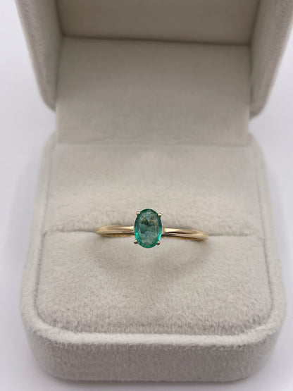 9ct gold emerald ring