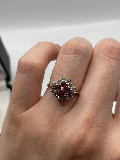 18ct gold ruby and diamond ring