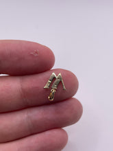 Load image into Gallery viewer, 9ct gold diamond initial W charm

