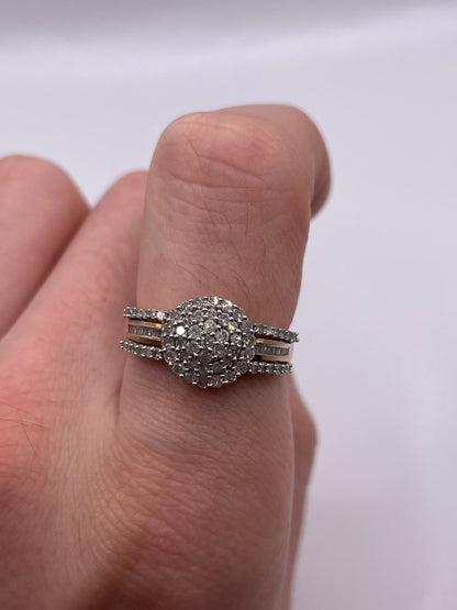 9ct gold diamond cluster ring