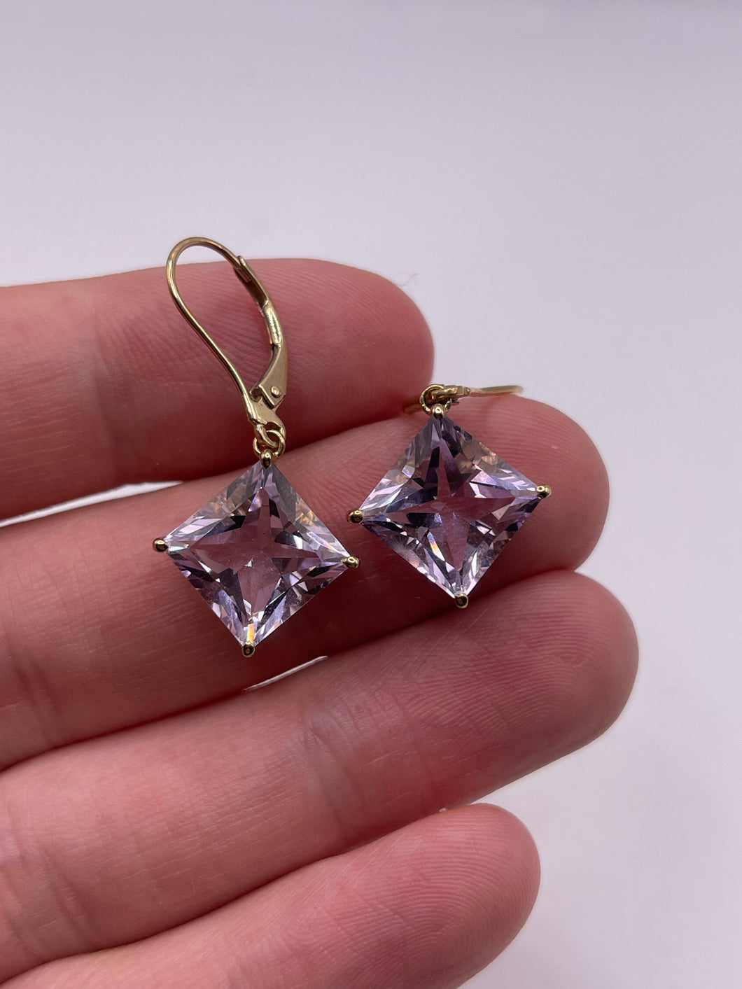 9ct gold amethyst earrings