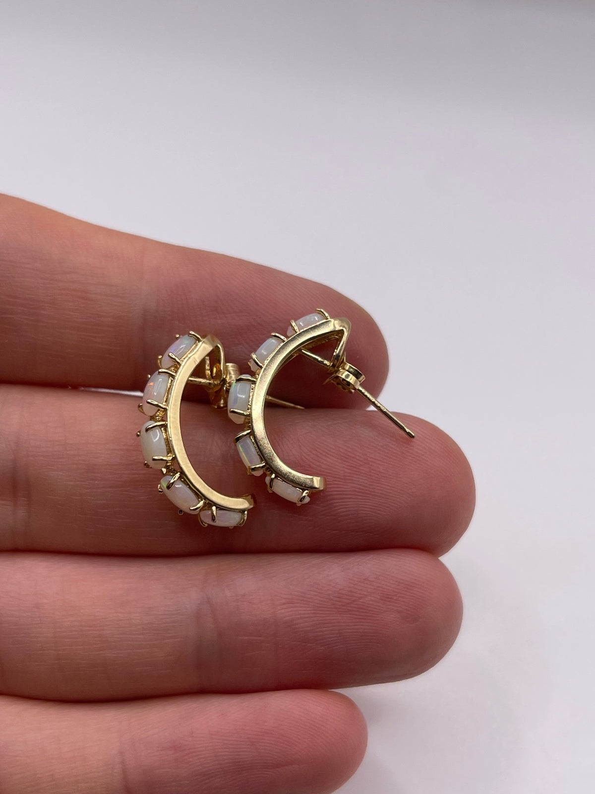 14ct gold opal earrings