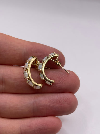 14ct gold opal earrings