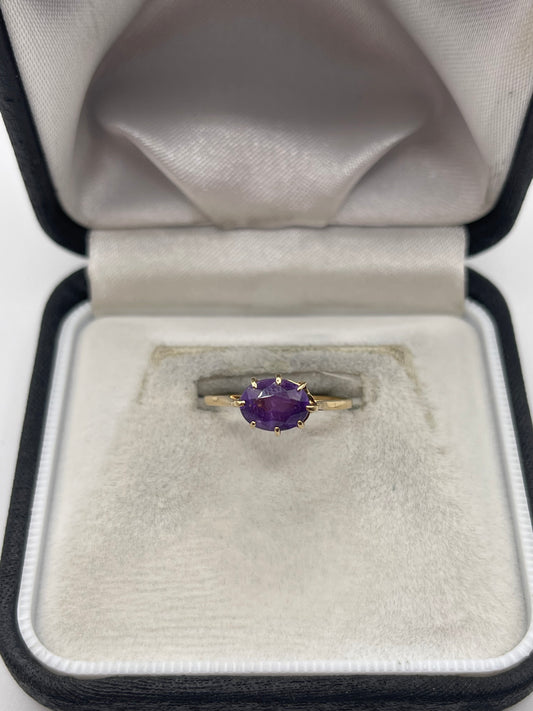 9ct gold amethyst ring