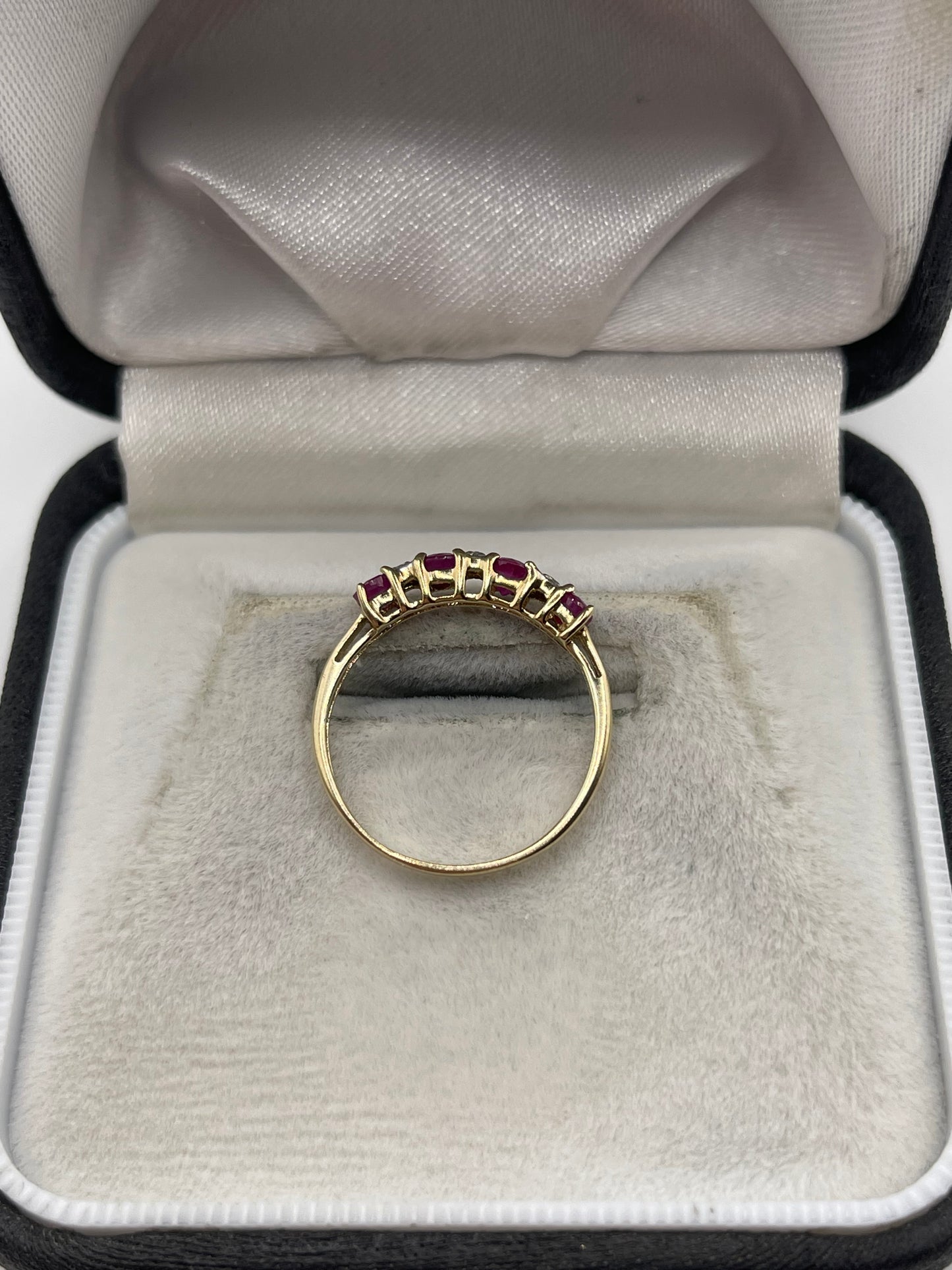 9ct gold ruby and diamond ring