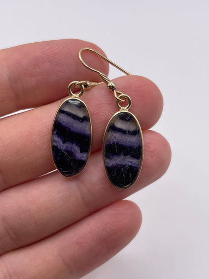 9ct gold blue John earrings
