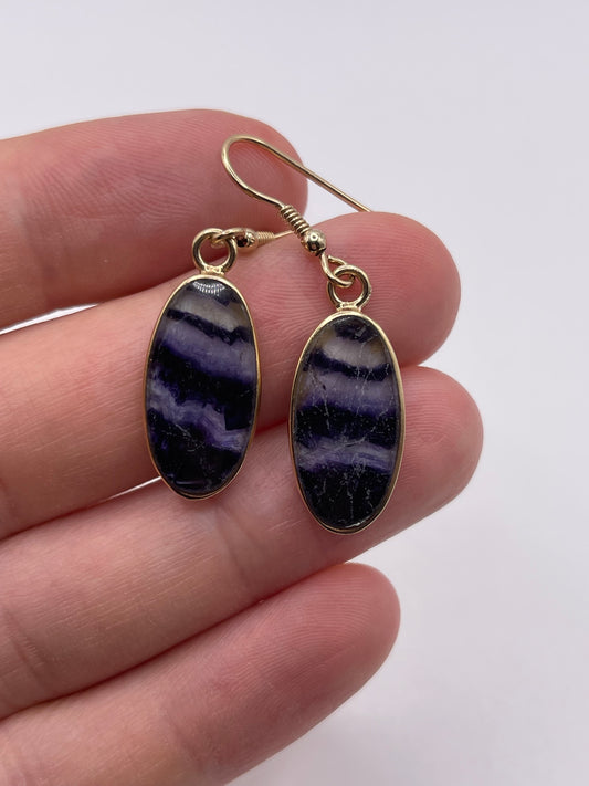 9ct gold blue John earrings