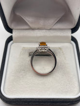 Load image into Gallery viewer, 18ct white gold citrine and diamond ring
