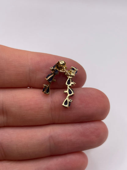 9ct gold sapphire and diamond earrings