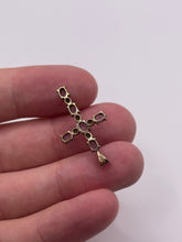 Load image into Gallery viewer, 9ct gold tanzanite and diamond cross pendant
