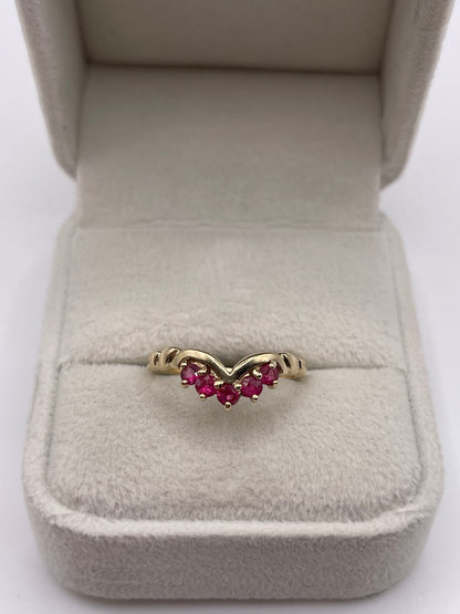 9ct gold tourmaline wishbone ring