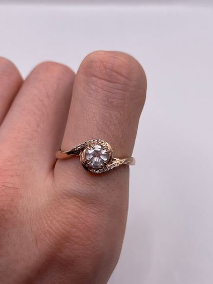 9ct rose gold morganite and diamond ring
