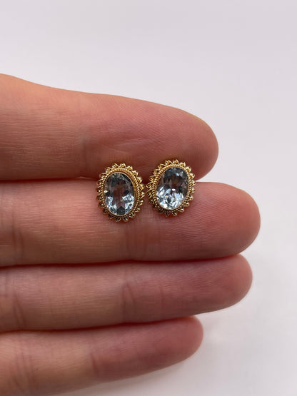 9ct gold aquamarine earrings
