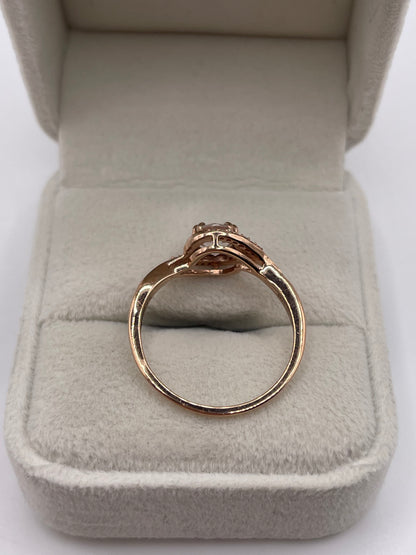 9ct rose gold morganite and diamond ring