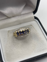Load image into Gallery viewer, 9ct gold iolite and diamond ring
