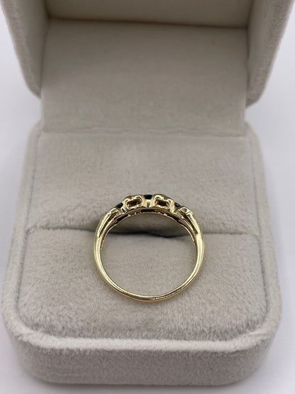 9ct gold sapphire and diamond ring