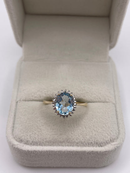 9ct gold topaz and diamond ring