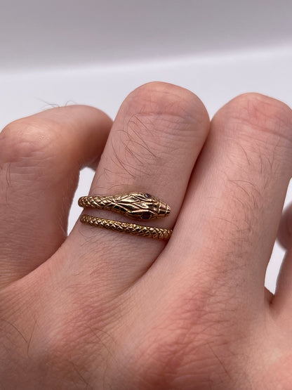8ct rose gold ruby snake ring