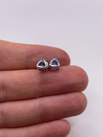9ct white gold tanzanite earrings