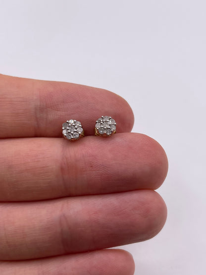 9ct gold diamond earrings