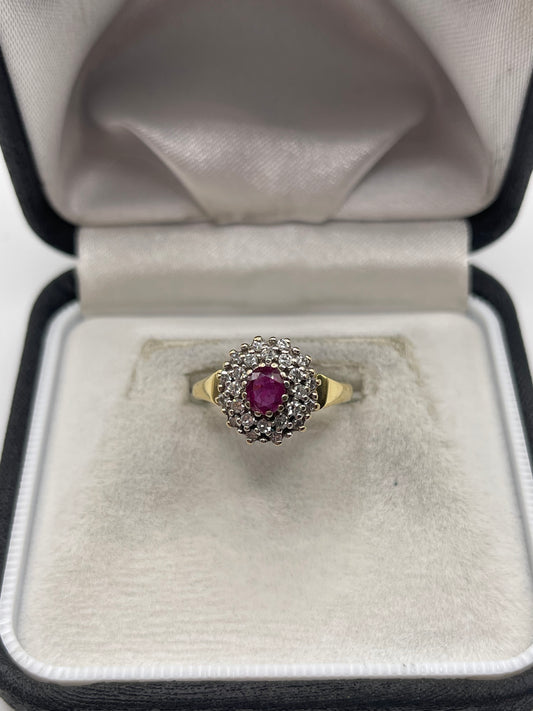 18ct gold ruby and diamond ring