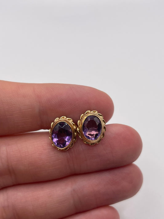 9ct gold amethyst earrings