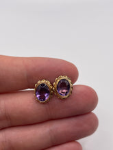 Load image into Gallery viewer, 9ct gold amethyst earrings
