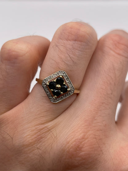 9ct gold sapphire and diamond ring