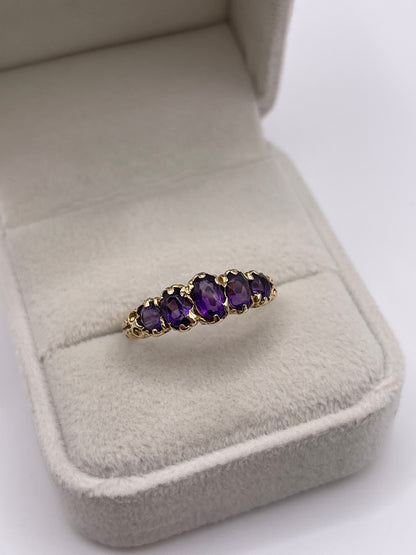9ct gold amethyst ring