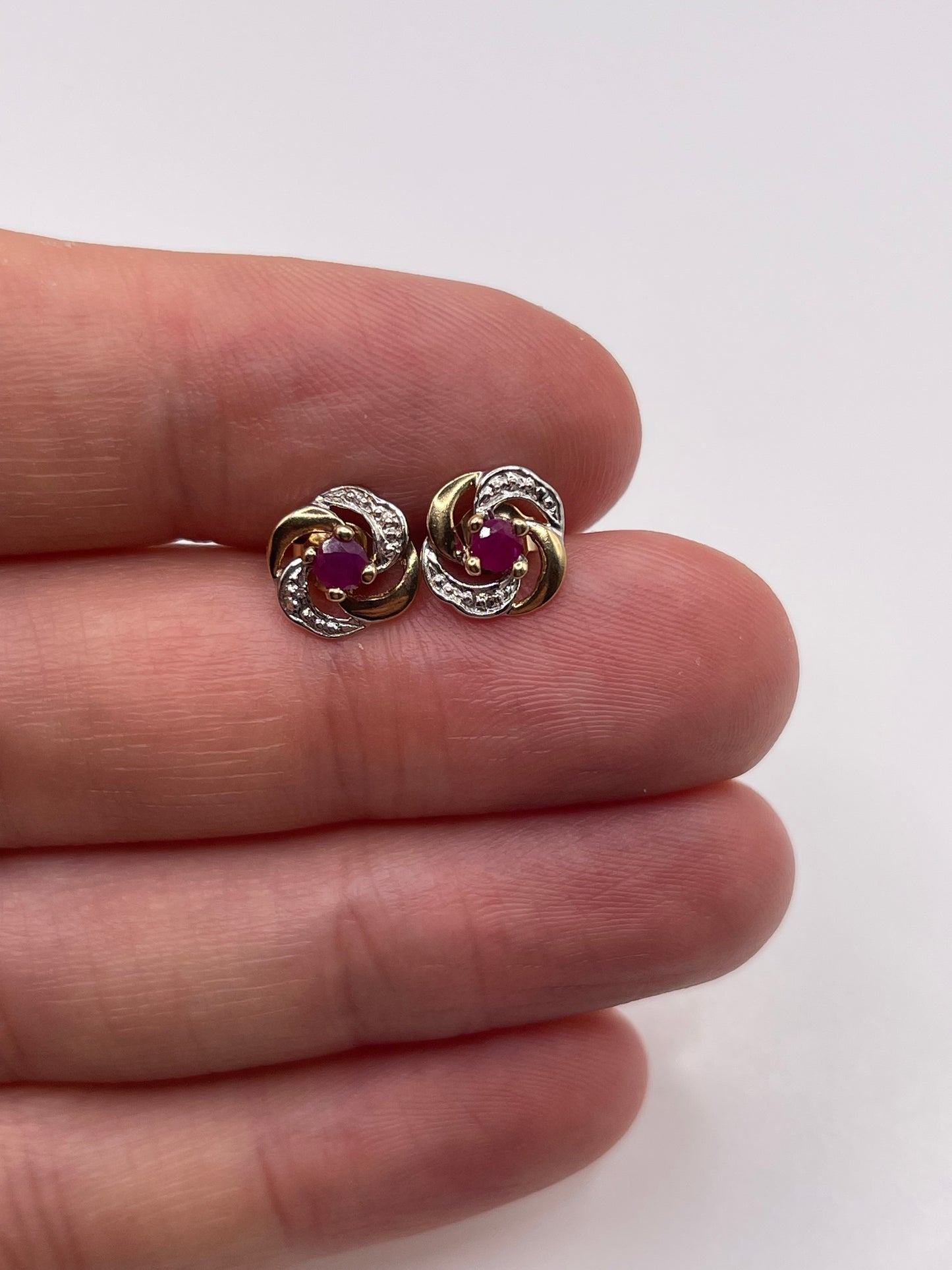 9ct gold ruby earrings