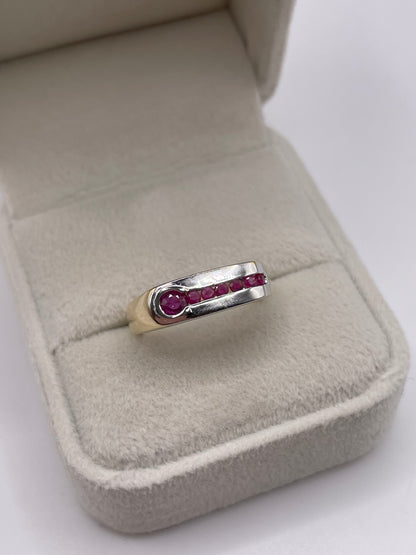 9ct two tone gold ruby ring
