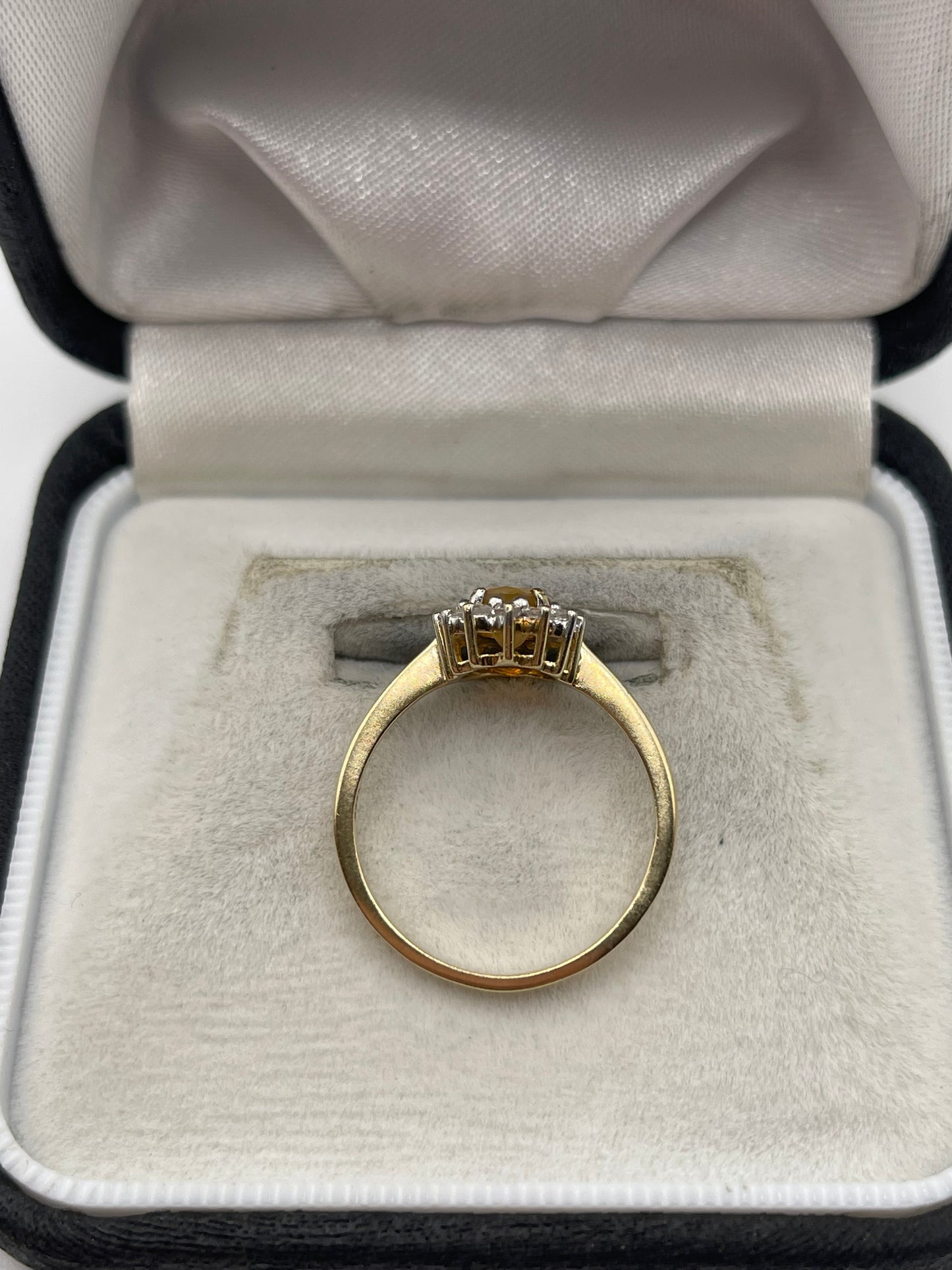 9ct gold opal and zircon ring