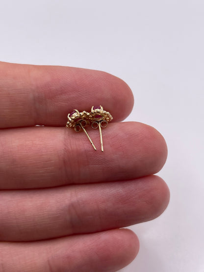9ct gold ruby earrings