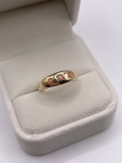 9ct gold coral gypsy ring
