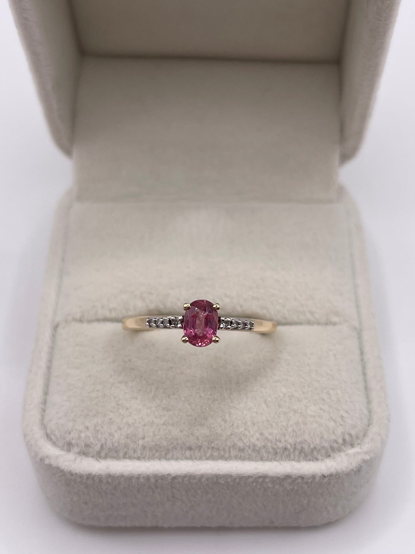 9ct gold tourmaline and diamond ring