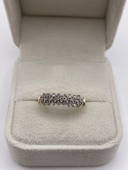 9ct gold diamond cluster ring