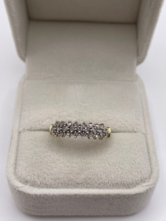 9ct gold diamond cluster ring