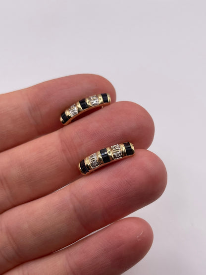 9ct gold sapphire and diamond earrings