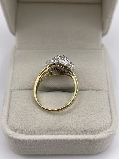 9ct gold diamond cluster ring