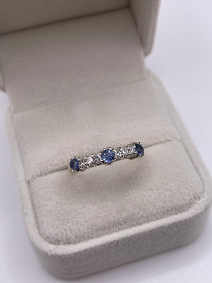 9ct gold sapphire and diamond ring