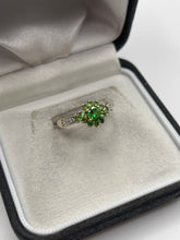 Load image into Gallery viewer, 9ct gold tsavorite garnet and diamond ring
